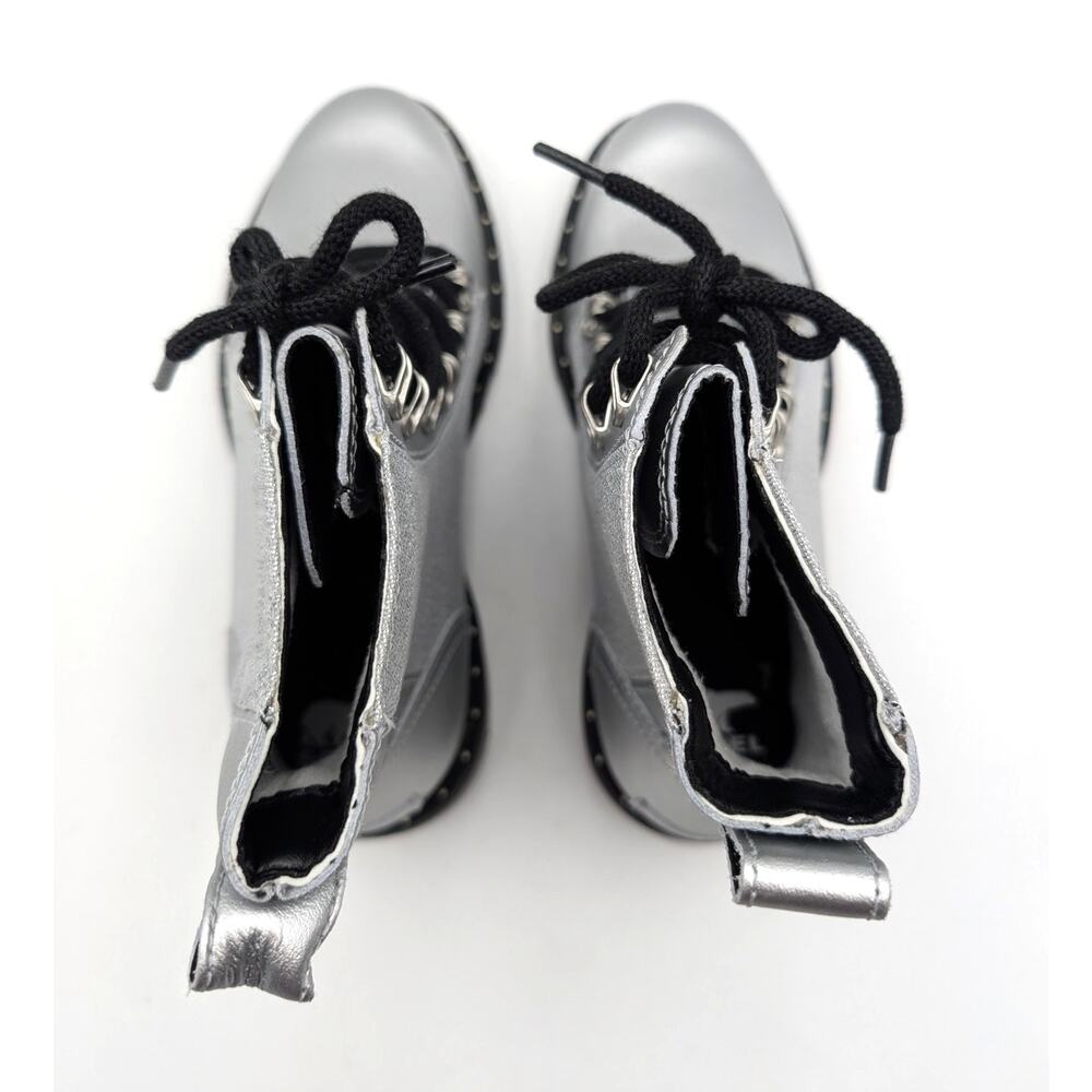 Sorel Lennox Lace-Up Ankle Boots Round Toe Women's Silver Metallic Size US8 EU39 - Picture 9 of 11